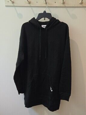 Fila Black Hoodie Dress with White Embroidered Logo